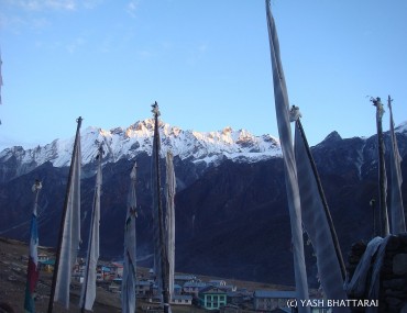 Prayer Flags fluttering on the way to Kyanjin,in Langtang valley